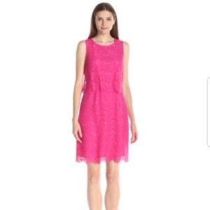 Anne Klein Women's Lace Sleeveless Dress, Color-Blossom Pink, 10